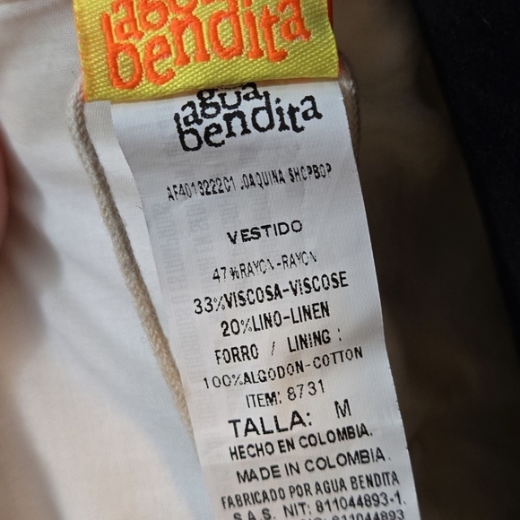 Agua Bendita Joaquina Silky Linen Cream / Yellow Polka Dot Mini Dress - Picture 11 of 12